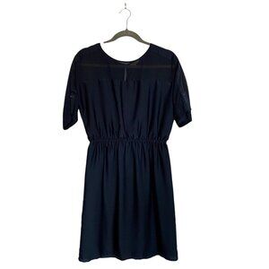 RW & CO Women's Navy Short Sleeve Evening Dress